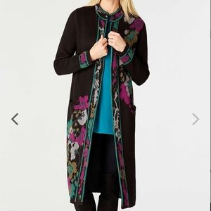 J. Jill. NWT flower jacquard long sweater S